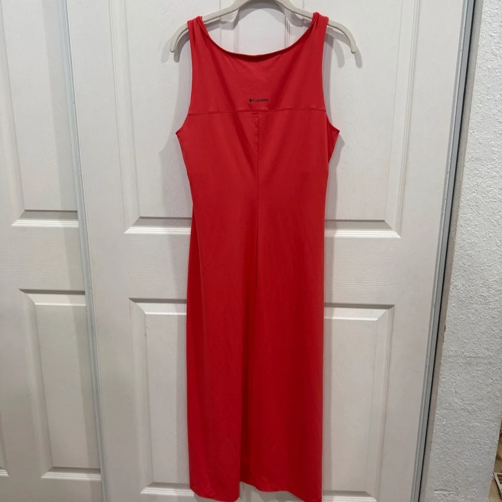 Columbia Sportswear Womens Red Sleeveless V-Neck Maxi Dress Side Slit Medium - Picture 4 of 9